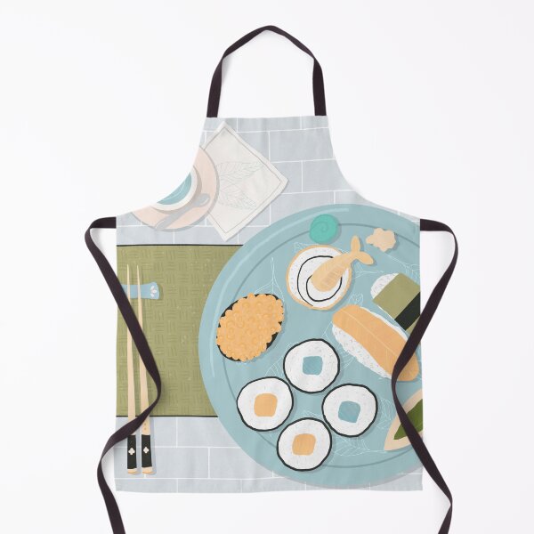 Item preview, Sushi flatlay - orange and blue designed and sold by Home Cyn Home.