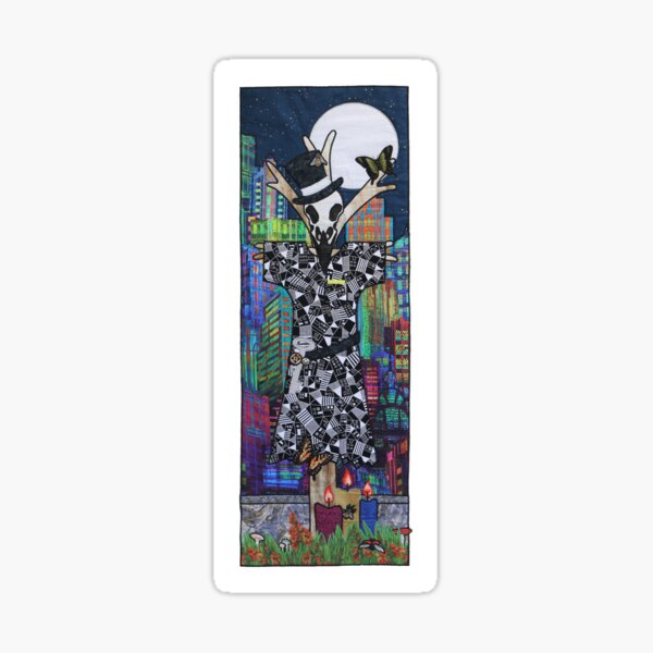 The Corvidae Skull and Stang Sticker
