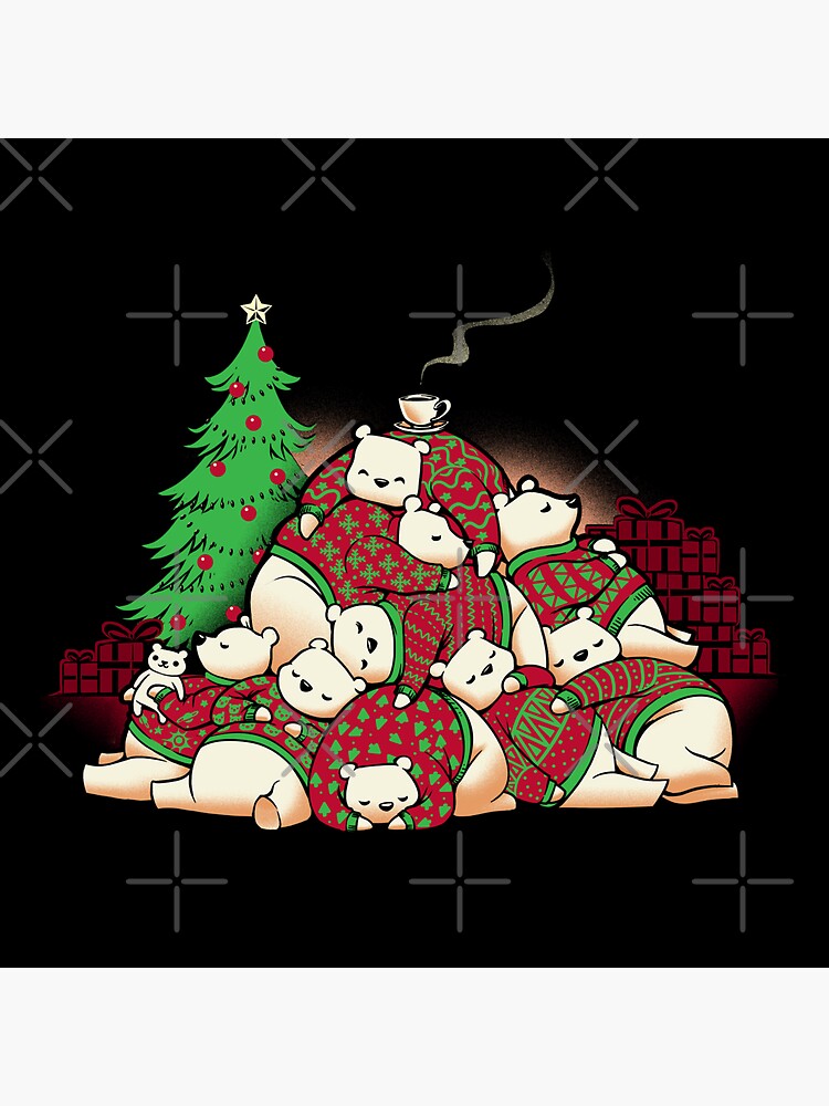 Good Night Xmas Bear Black Ugly Sweater by Tobe Fonseca