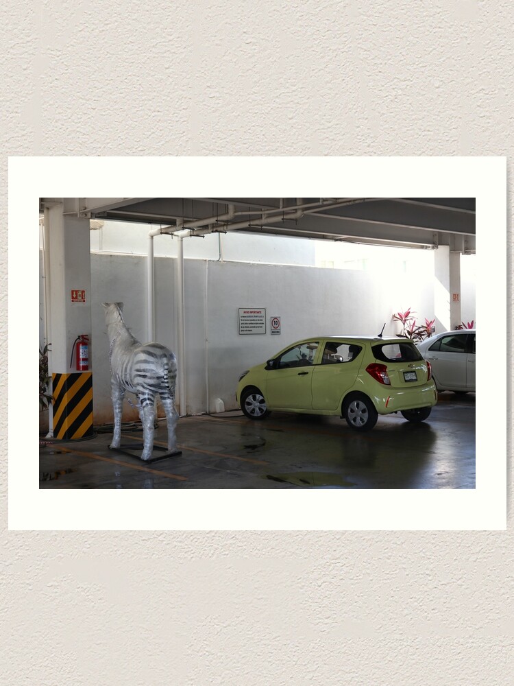 Thumbnail 1 of 3, Art Print, Zebra in the Parking Lot designed and sold by raregamingdump.