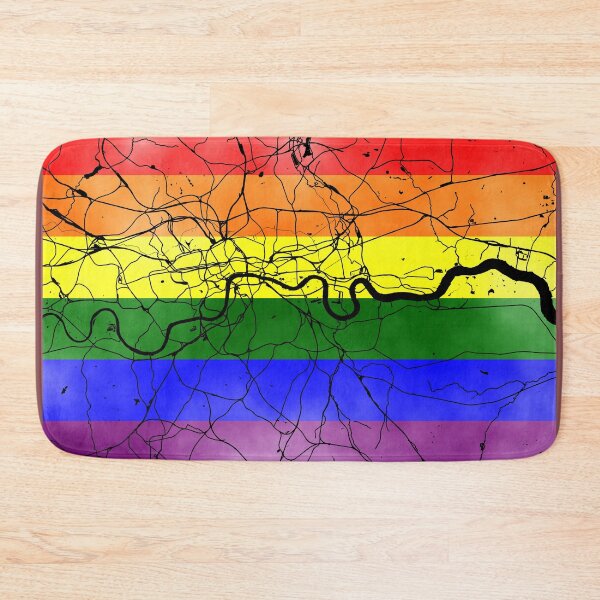 Item preview, London Rail River LGBT+ Rainbow Pride Flag Map designed and sold by cashewdays.