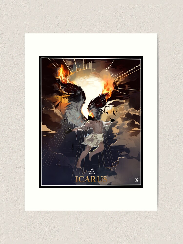 Icarus Falling Art Board Print for Sale by cresketchy