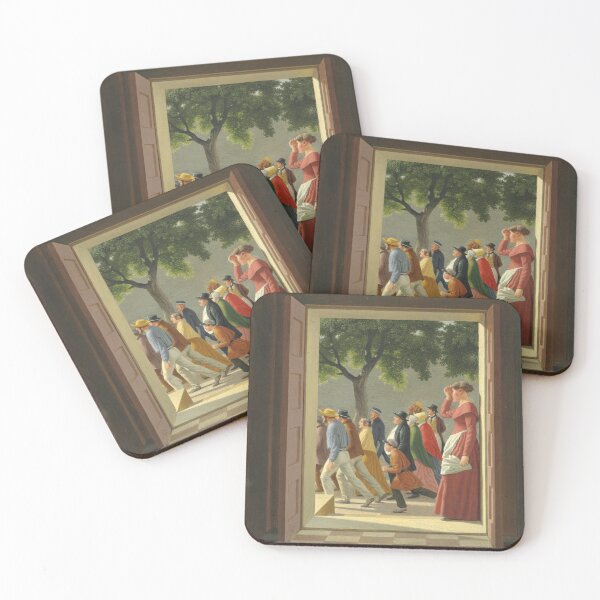 Item preview, View through a door to running figures, by Christoffer Wilhelm Eckersberg. designed and sold by Historical Paintings.