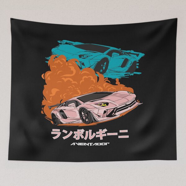 Item preview, Lamborghini Aventador SuperCar Racing Fire Japan Style Pink  designed and sold by viralstudio.
