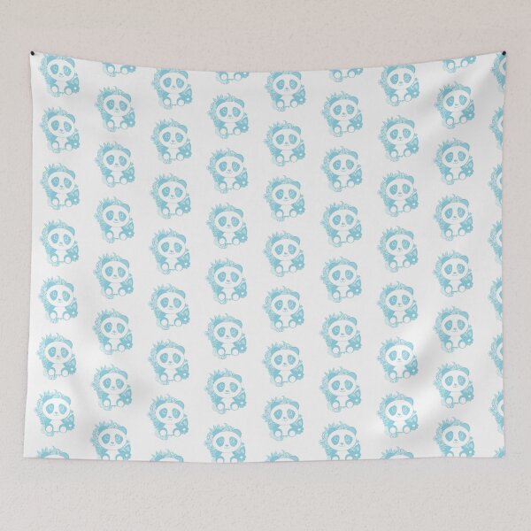 Item preview, Powder Blue Panda in Abstract Jungle designed and sold by Trinket-Trickster.