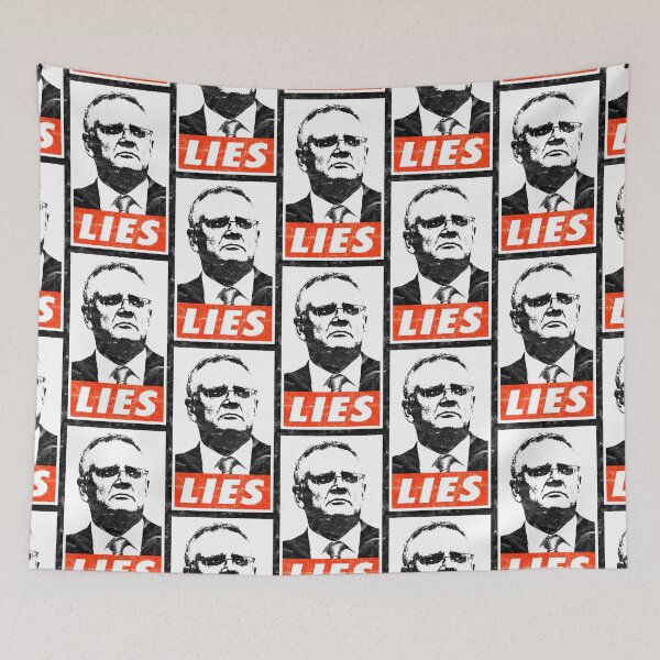 Item preview, Scott Morrison Lies (White Worn Look) designed and sold by politicalamity.