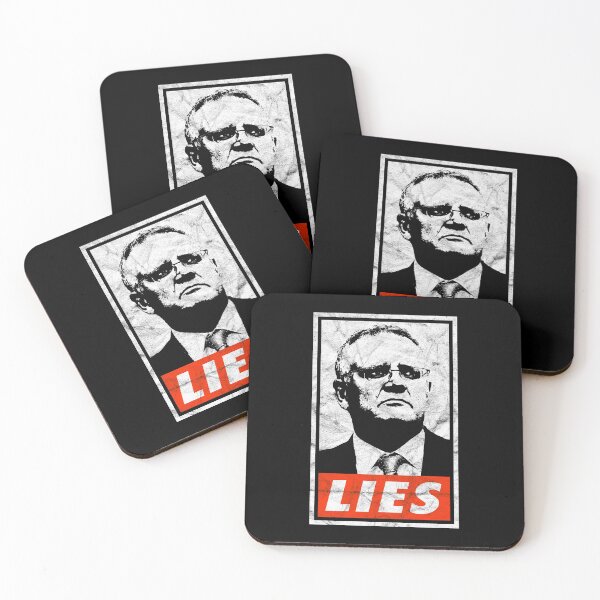 Item preview, Scott Morrison Lies (Black Worn Look) designed and sold by politicalamity.