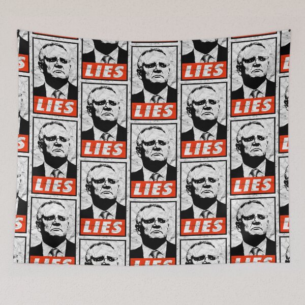 Item preview, Scott Morrison Lies (Black Worn Look) designed and sold by politicalamity.