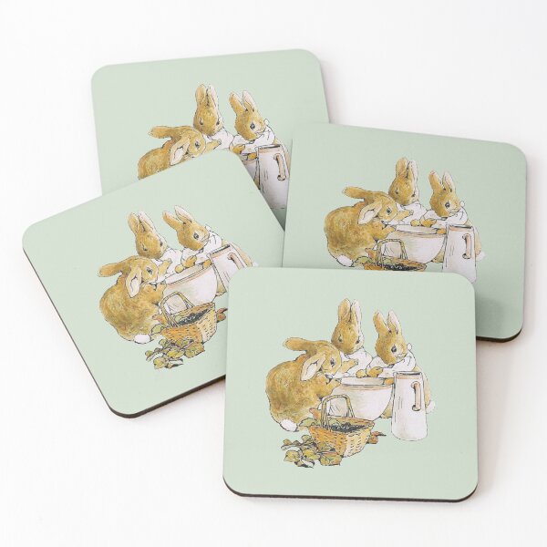 Aperçu de l'œuvre Illustration de Flopsy Mopsy et Cotton Tail de Beatrix Potter créée et vendue par Pinkmagenta.
