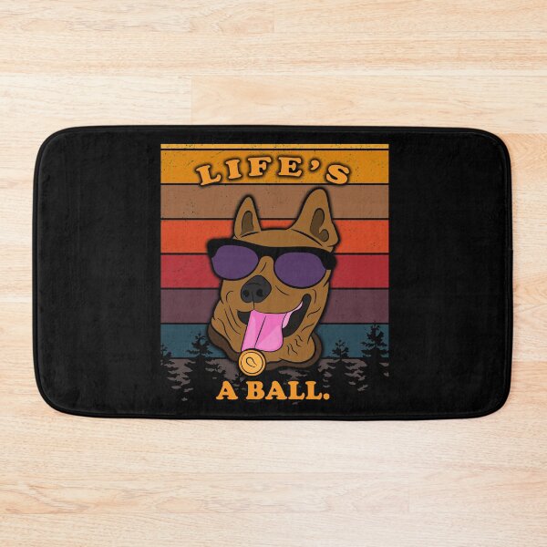 Item preview,  funny dog saying life's a ball distressed sunset retro dog face design designed and sold by SamRVstore.