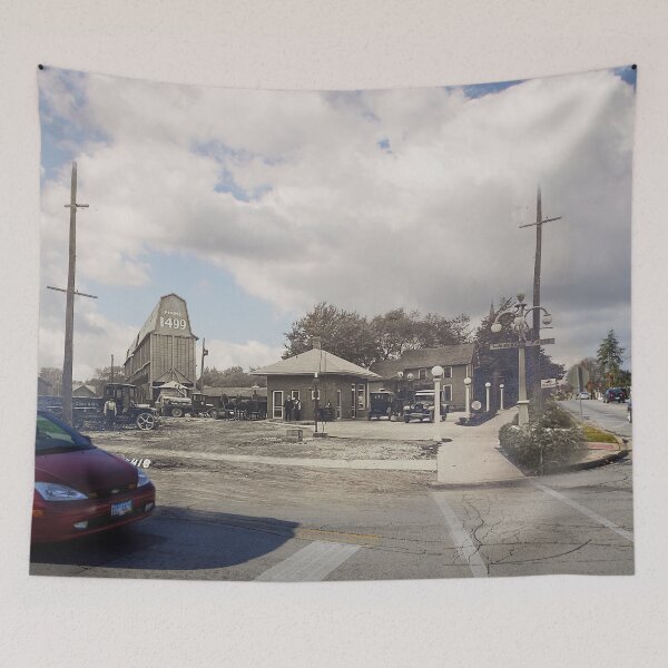 Item preview, Mashup Batavia, IL - Old Gas Station at Wilson & Prairie Streets designed and sold by Shumway  Studio.