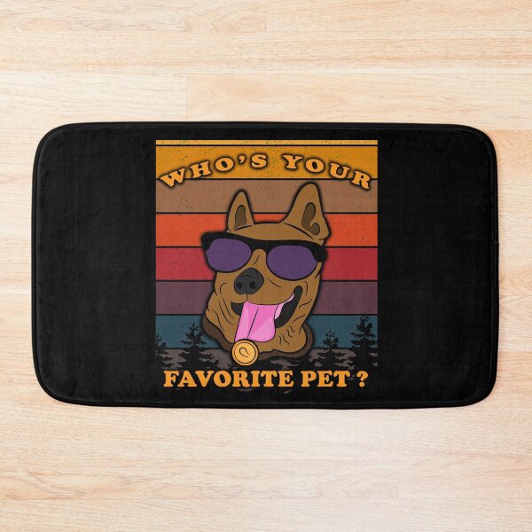 Item preview, funny dog saying Who's your favorite pet distressed sunset retro dog face design designed and sold by SamRVstore.