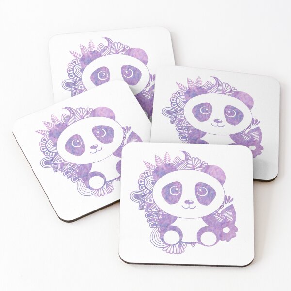 Item preview, Pretty Purple Panda in Abstract Jungle designed and sold by Trinket-Trickster.