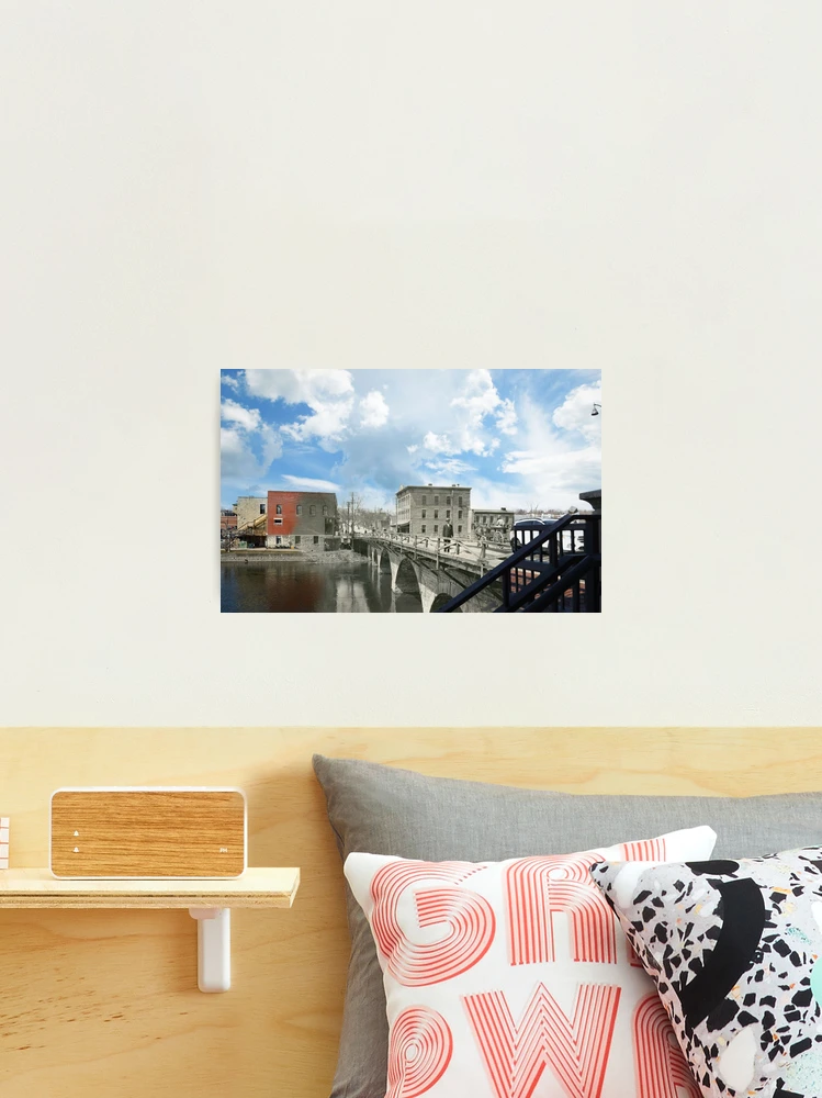 Mashup Batavia, IL - A Stroll Across the Wilson Street Bridge Photographic Print