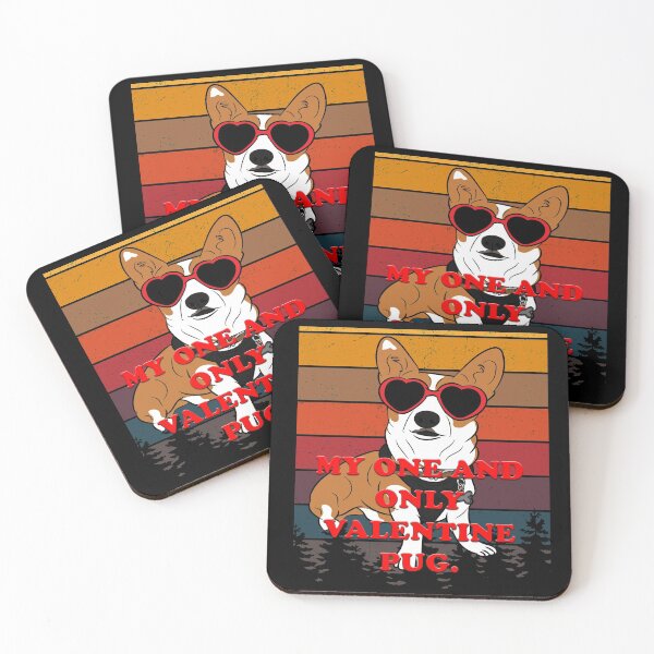 Item preview,  My one and only valentine Pug distressed sunset retro dog face design designed and sold by SamRVstore.