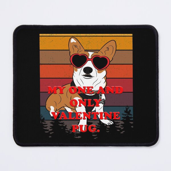Item preview, My one and only valentine Pug distressed sunset retro dog face design designed and sold by SamRVstore.