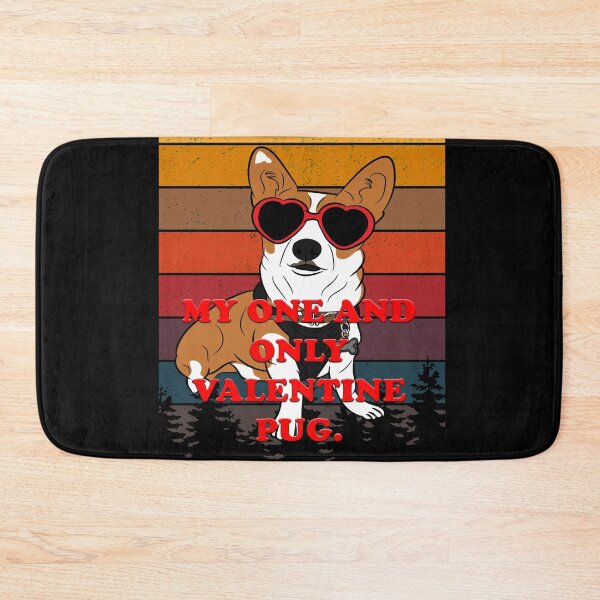Item preview,  My one and only valentine Pug distressed sunset retro dog face design designed and sold by SamRVstore.