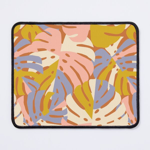 Item preview, Color Block Monstera Leaves in Pink + Lavender designed and sold by latheandquill.