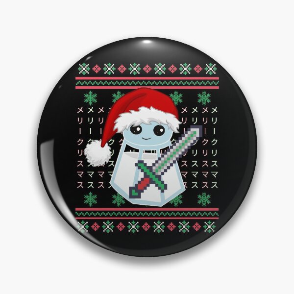 Aperçu de l'œuvre Kawaii Salt Shaker avec épée Pixel en bonnet de Noel japonais Meri Kurisumasu Noël Gamer Ugly Christmas Sweater Pattern créée et vendue par OnyxTurtle.