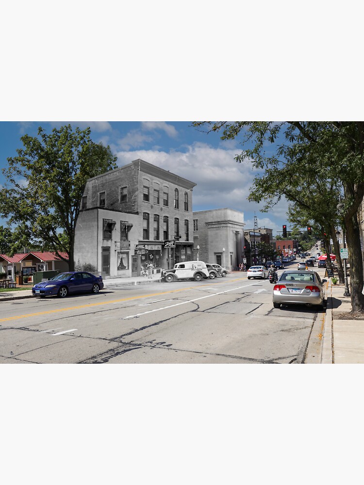 "Mashup Batavia, IL Schielke Building on Wilson Avenue" Sticker for