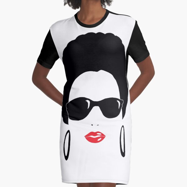 Afro chic with round earrings Graphic T-Shirt Dress