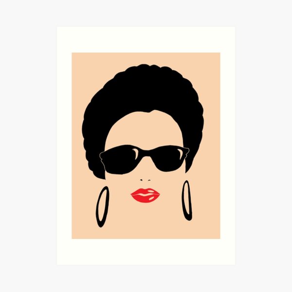 Afro chic with round earrings Art Print