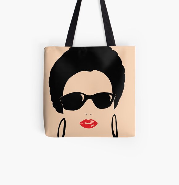 Afro chic with round earrings All Over Print Tote Bag
