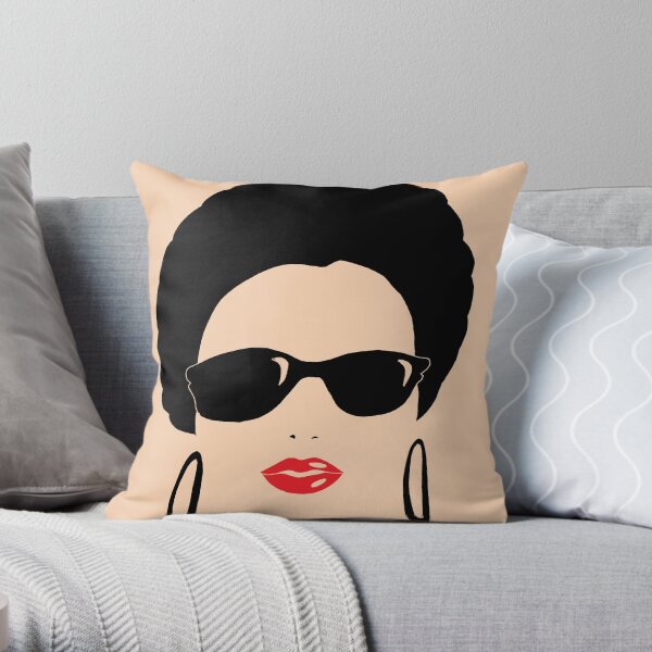 Afro chic with round earrings Throw Pillow