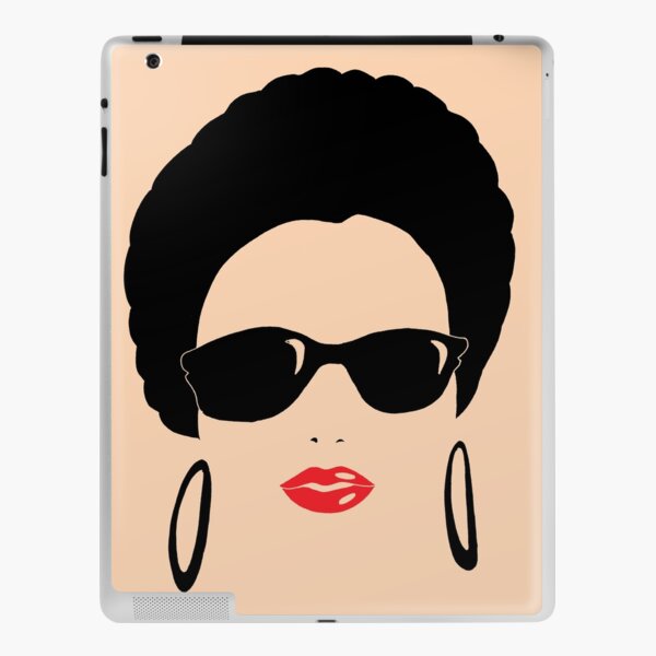 Afro chic with round earrings iPad Skin