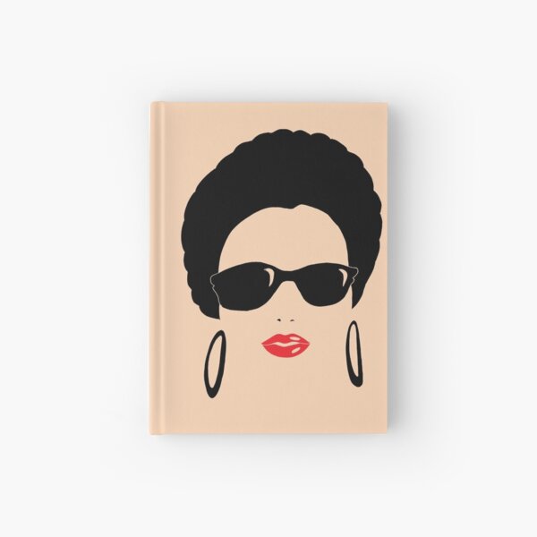 Afro chic with round earrings Hardcover Journal