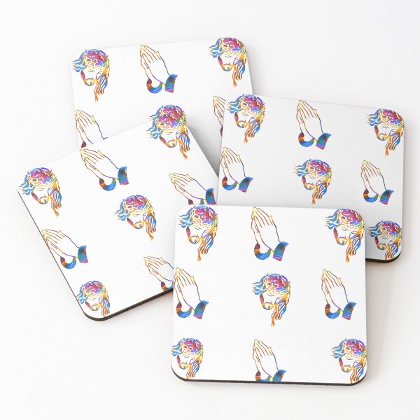 Item preview, Colorful Psychedelic Jesus Christian Prayer Pattern designed and sold by RGRamsey.