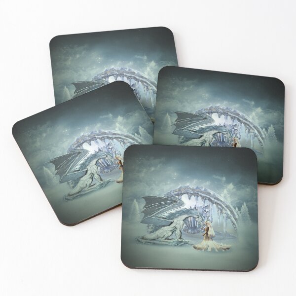 Item preview, Awesome icedragon and fairy in a winter landscape designed and sold by nicky2342.