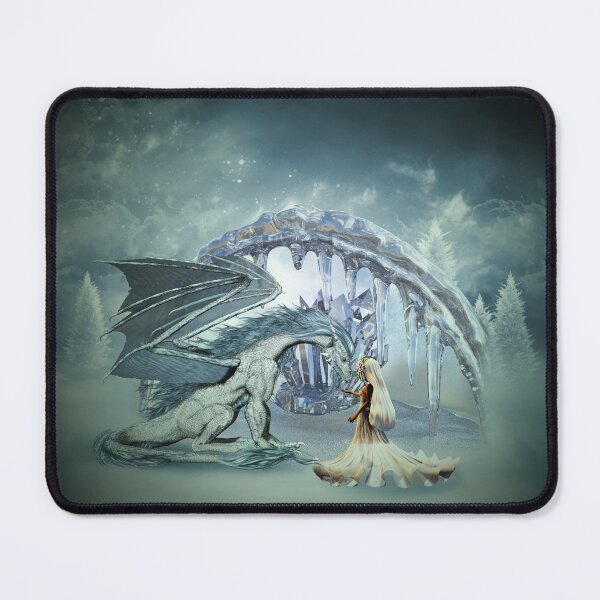 Item preview, Awesome icedragon and fairy in a winter landscape designed and sold by nicky2342.