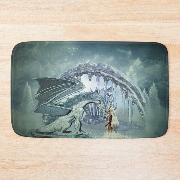 Item preview, Awesome icedragon and fairy in a winter landscape designed and sold by nicky2342.