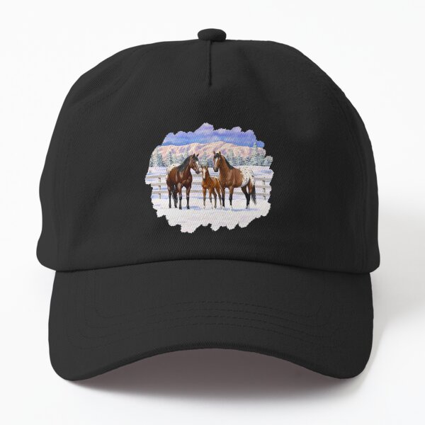 Aperçu de l'œuvre Bay Appaloosa Quarter Horses dans la neige d'hiver créée et vendue par csforest.