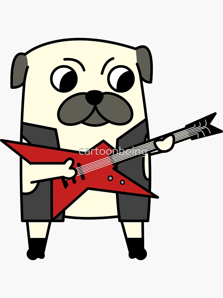 Rockstar Pug by cartoonbeing