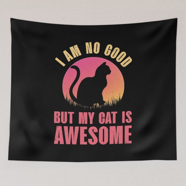 Item preview, Awesome cat, I am no good but my cat is awesome, black cat designed and sold by foramelie.