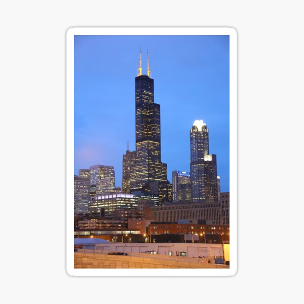Chicago Loop at dusk Sticker