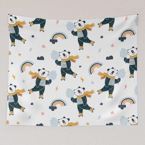 Item preview, Funny happy little cartoon panda skating designed and sold by MignonBeauty.