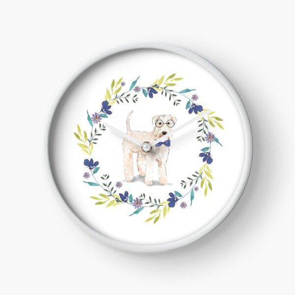 Item preview, Vintage Wheaten Terrier in Floral Wreath  designed and sold by beastieboutique.