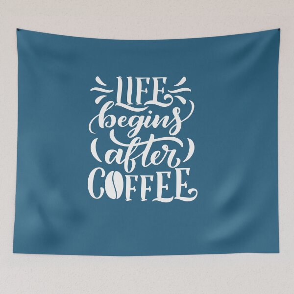 Item preview, life begins after coffee - coffee quote designed and sold by Hoetoons.