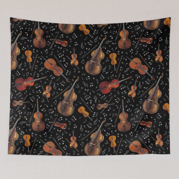Item preview, Violin Music Notes On Black  designed and sold by MignonBeauty.