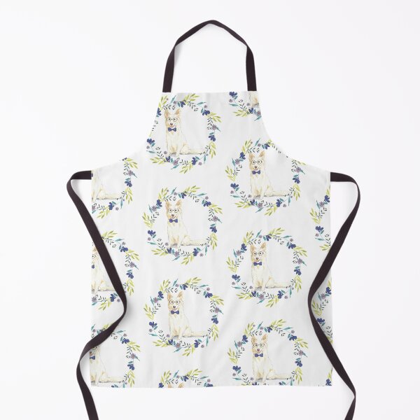 Item preview, White Collie in Floral Wreath designed and sold by beastieboutique.