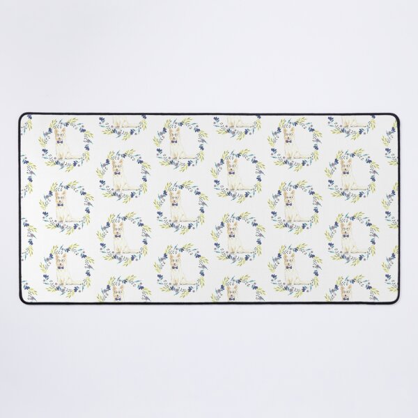 Item preview, White Collie in Floral Wreath designed and sold by beastieboutique.
