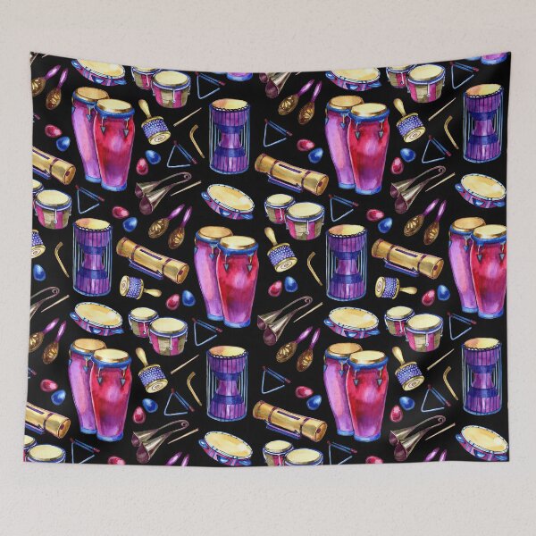 Item preview, Drum Music Notes Watercolor designed and sold by MignonBeauty.