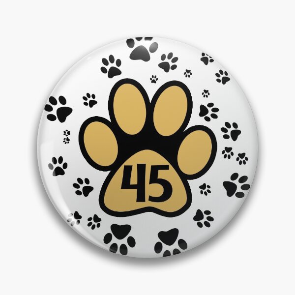 Item preview, Animal paw prints with number 45 - pets designed and sold by MadandMean.