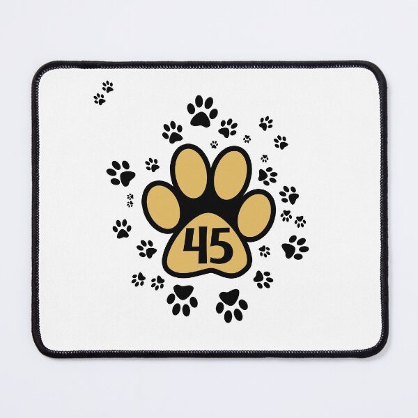 Item preview, Animal paw prints with number 45 - pets designed and sold by MadandMean.