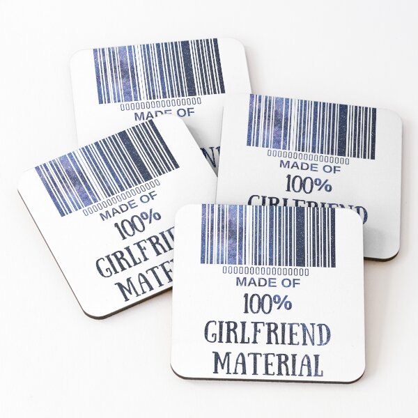 Item preview, Made Of 100% Girlfriend Material Blue Starry Nights- Aesthetic Funny Barcode unique designed and sold by MAEffects.