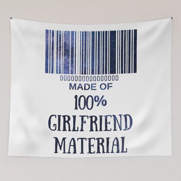 Item preview, Made Of 100% Girlfriend Material Blue Starry Nights- Aesthetic Funny Barcode unique designed and sold by MAEffects.