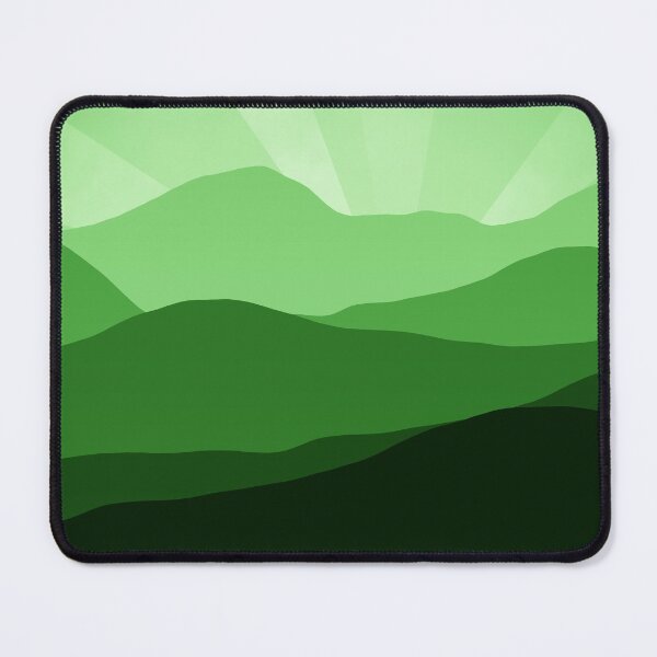 Item preview, Layers of Mountain Peaks and Sun in Green designed and sold by SeaChangeDesign.